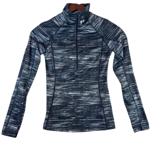 Woman’s Under Armour Gray and Black Fitted Long Sleeve Hoodie w/ thumb holes XS - Picture 4 of 14